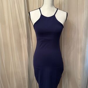 Susana Monaco Blue Bodycon Mini Dress Halter Sleeveless